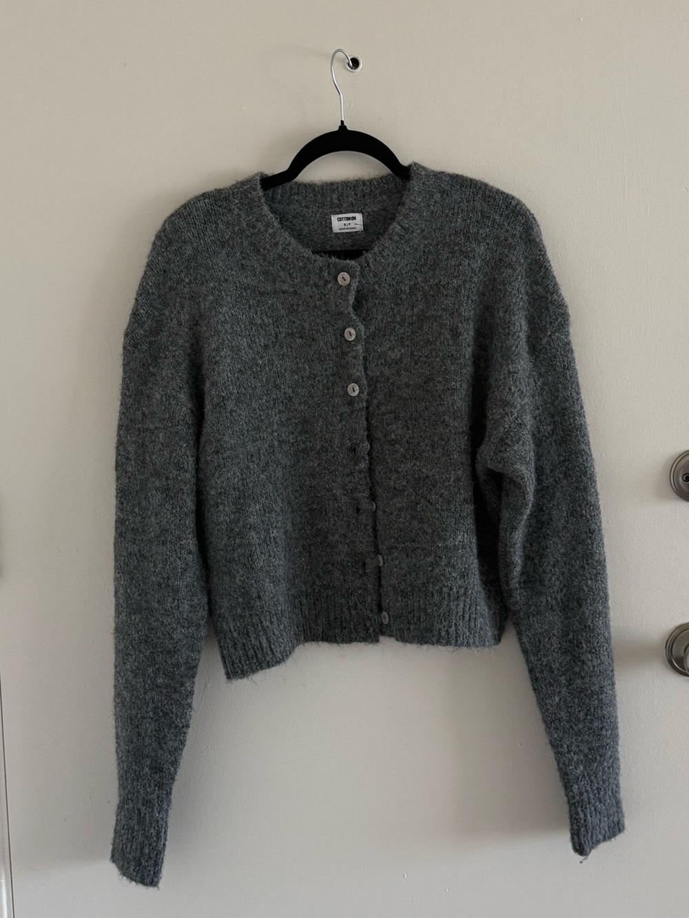 Cotton On Heather Gray Button-Up Knit Cardigan